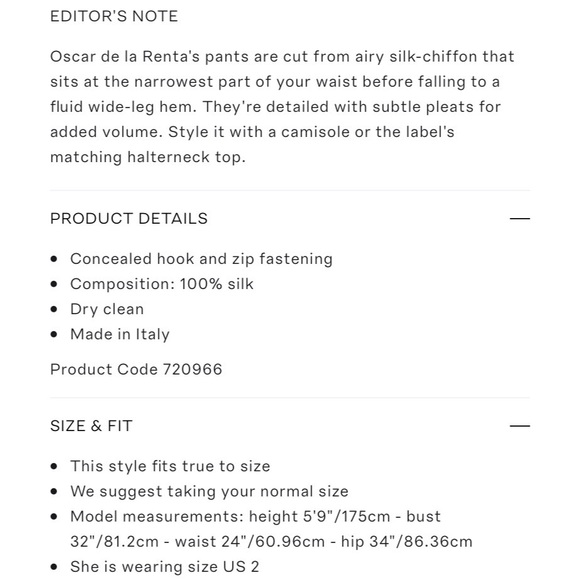 Oscar de la Renta Pleated Chiffon Wide Legs Pants - Picture 4 of 4